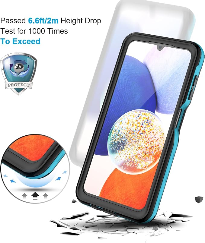 Lanhiem for Samsung Galaxy A14 5G Case, IP68 Waterproof Dustproof, Built-in - Image 5