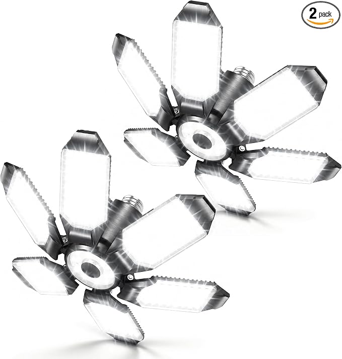 BRAINIAC 100W LED Garage Lights, 10000LM Super Bright Shop Lights by BRAINIAC
