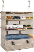 Surblue Hanging Closet Storage Bag Collapsible 3-Shelf Washable Oxford Fabric by SURBLUE