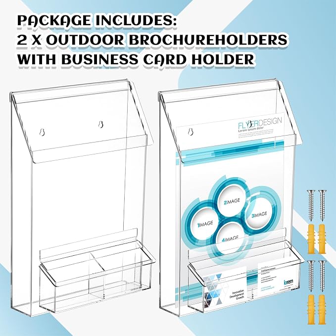 Barydat 2 Pieces Outdoor Brochure Holder - Image 3