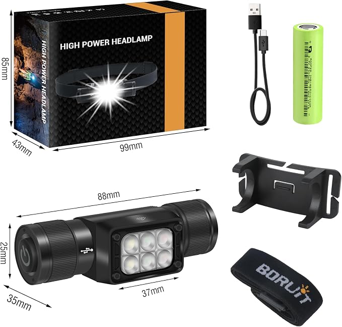 BORUIT HP360 LED Rechargeable Headlamp - Image 7
