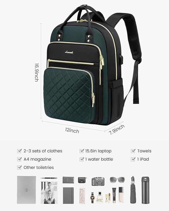 LOVEVOOK Laptop Backpack Purse for Women, 15.6" Laptop Bag for Travel - Image 2