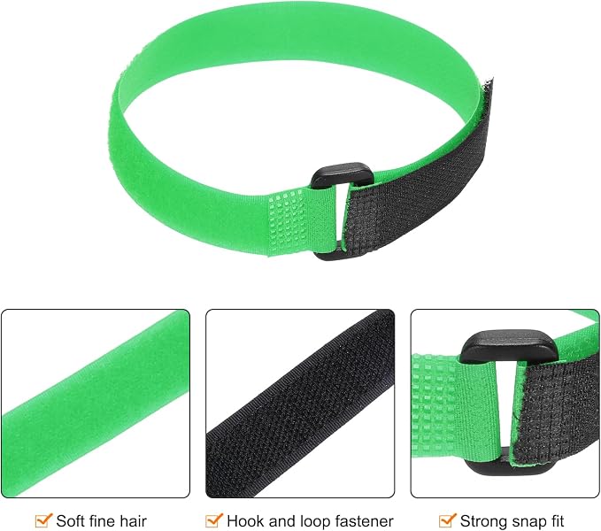 MECCANIXITY 5Pcs Reusable Battery Tie Down Straps, 0.8x16" Green Nylon - Image 3