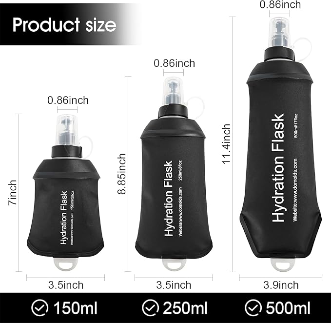 WILDREEDS 500ml Soft Flask, TPU Collapsible Soft Water Bottle - Image 5