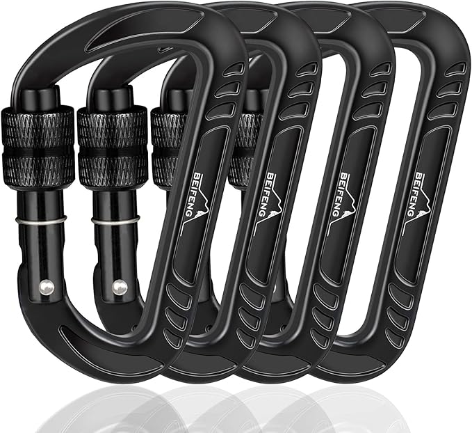 BEIFENG Heavy Duty Lightweight Locking Carabiner Clips D Ring by BEIFENG