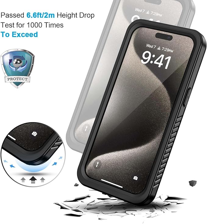 Lanhiem Magnetic for iPhone 15 Pro Max Case, Waterproof Shockproof Dustproof - Image 5
