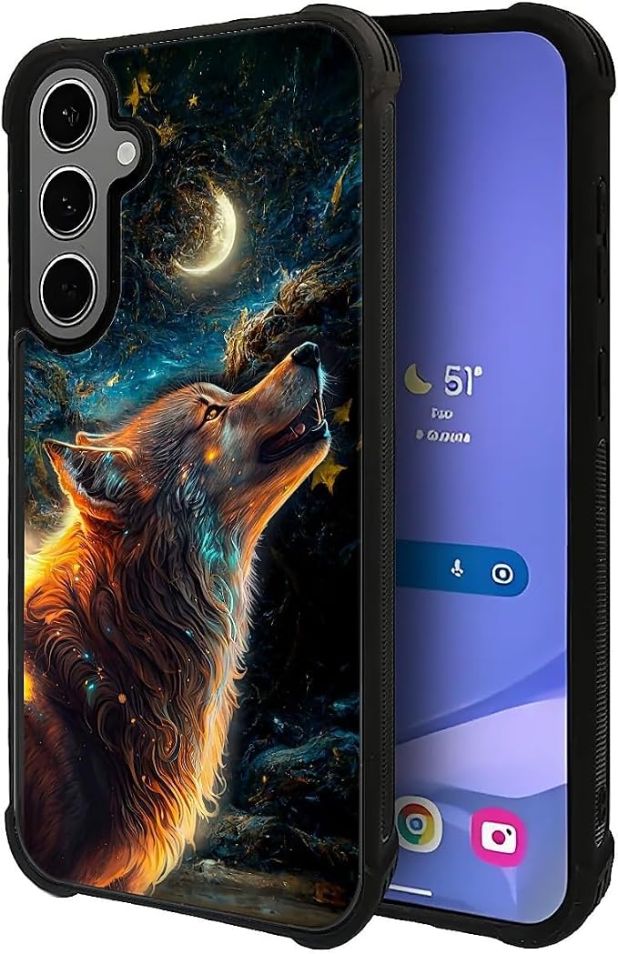for Samsung Galaxy S24 S25 Plus Case, Star Cave Hungry Wolf Pattern Graphic - Image 3