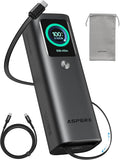 AsperX Laptop Power Bank, 165W 20, Retractable Cables, Aluminum Alloy Unibody by AsperX