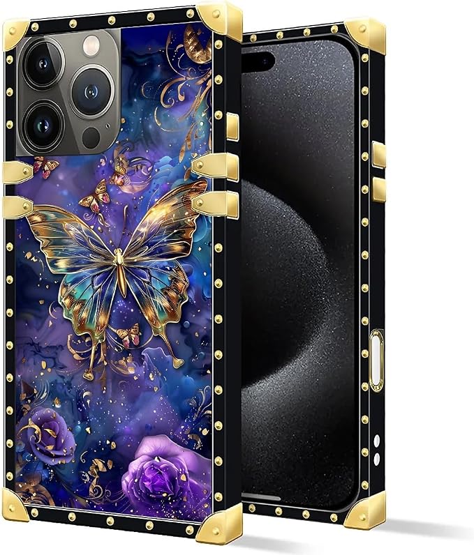Compatible with iPhone 16 Pro Max Case, Glistening Golden Butterfly Vibrant - Image 2