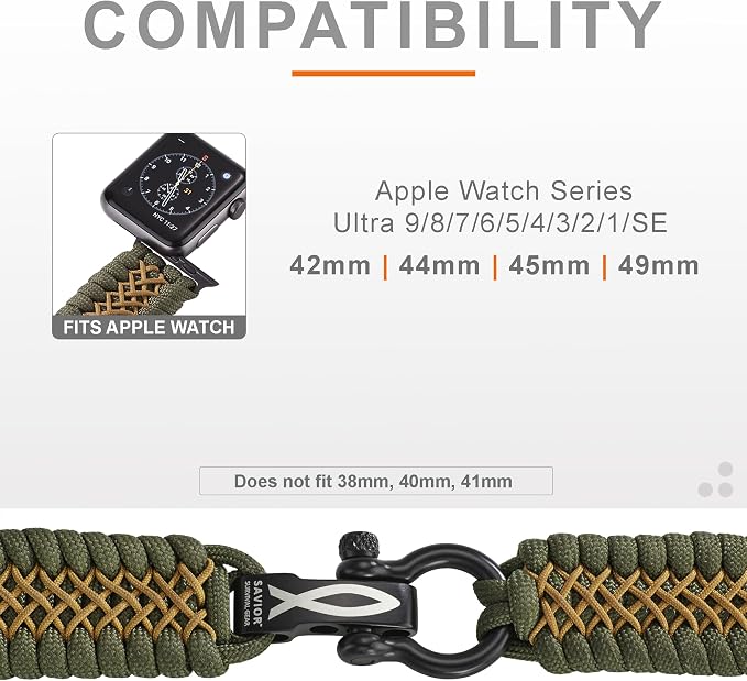 Savior Survival Gear Paracord Watch Band, Compatible - Image 3