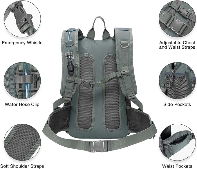 CVLIFE Hydration Backpack with 3L TPU Tactical Water Bladder, 22L Hiking - Image 7