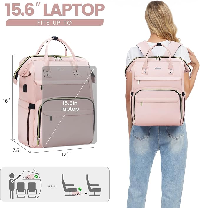 LOVEVOOK Laptop Backpack for Women, 15.6 Inch Professional Womens Travel - Image 5