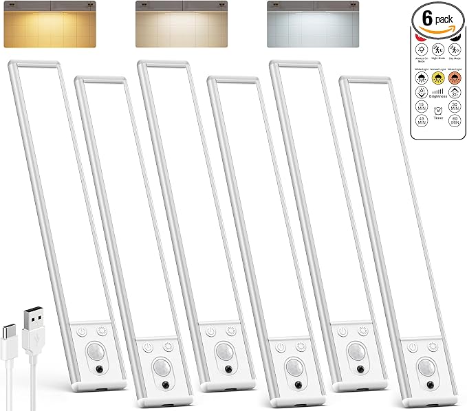 Under Cabinet Lighting Wireless, 2200mAh Rechargeable Motion Sensor Light Indoor by LENOMA