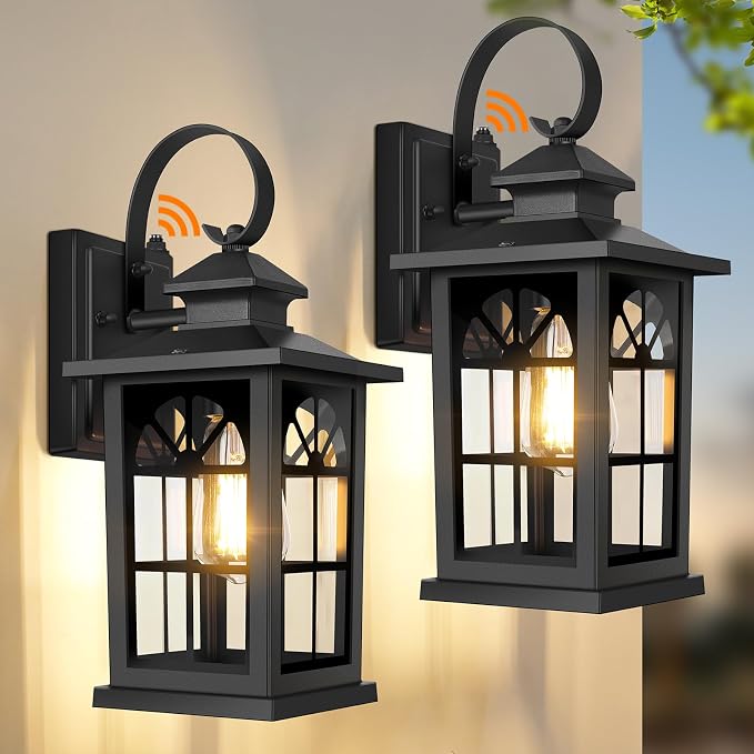 2-Pack Dusk to Dawn Outdoor Wall Light Fixtures, Aluminum Exterior Lighting - Image 8
