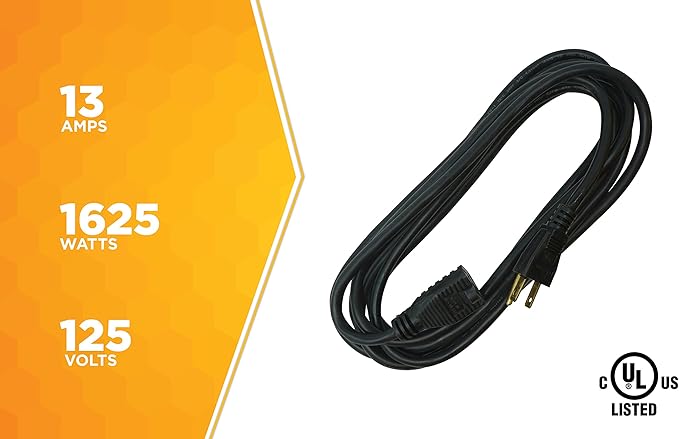 Woods Extension Cord | 15 Foot | Black | Pack of 4 - Image 6