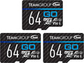 TEAMGROUP GO Card 64GB x 3 Pack MicroSDXC UHS-I U3 V30 4K by TEAMGROUP