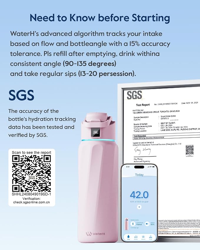 BOOST Smart Water Bottle with Reminder & Tracker, Double Wall Vacuum Insulated - Image 6
