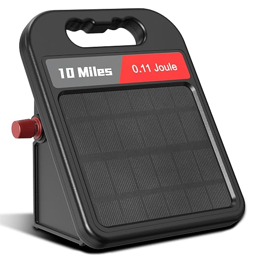 Solar Electric Fence Charger-0.11J-10 Miles, Maximum Output Voltage 8100V- by Unknown