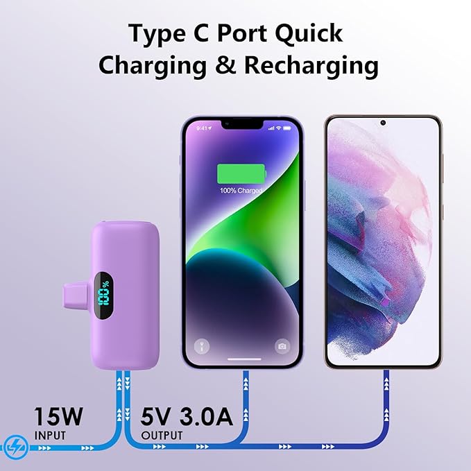Mini Portable Charger for iPhone, Upgraded 5000mAh PD Fast Charging Battery Pack - Image 6