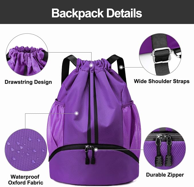 Hoedia Sports Drawstring Backpack - Image 5