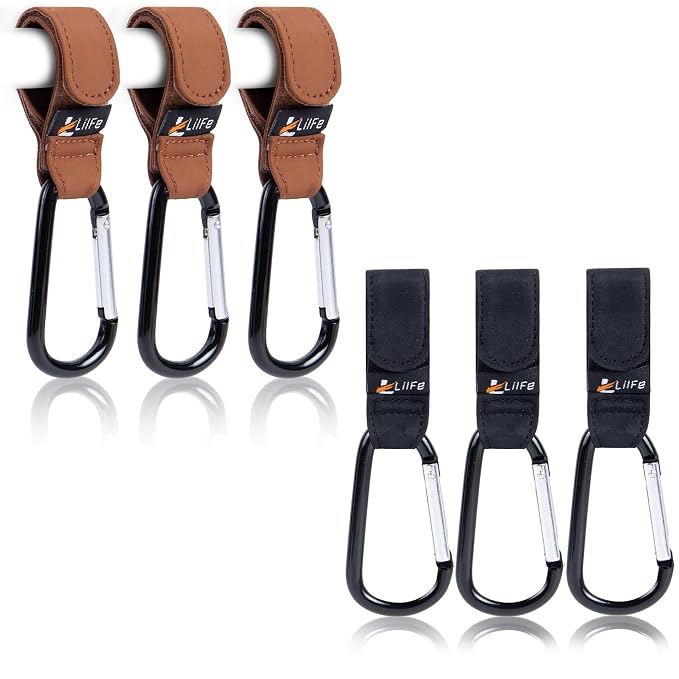 6 Pcs Baby Stroller Hooks for Hanging | Multipurpose Stroller Straps by LilFe