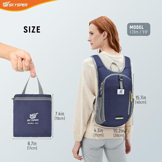 SKYSPER 10L Hiking Backpack Small Foldable Daypack Packable Lightweight Hiking - Image 6