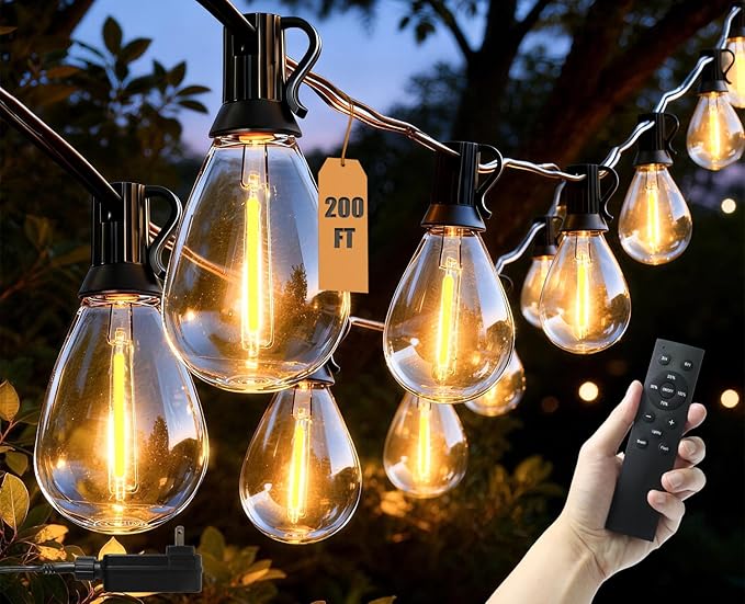 200FT Outdoor String Lights Waterproof, 76+2 Shatterproof S11 LED Bulbs by Unknown