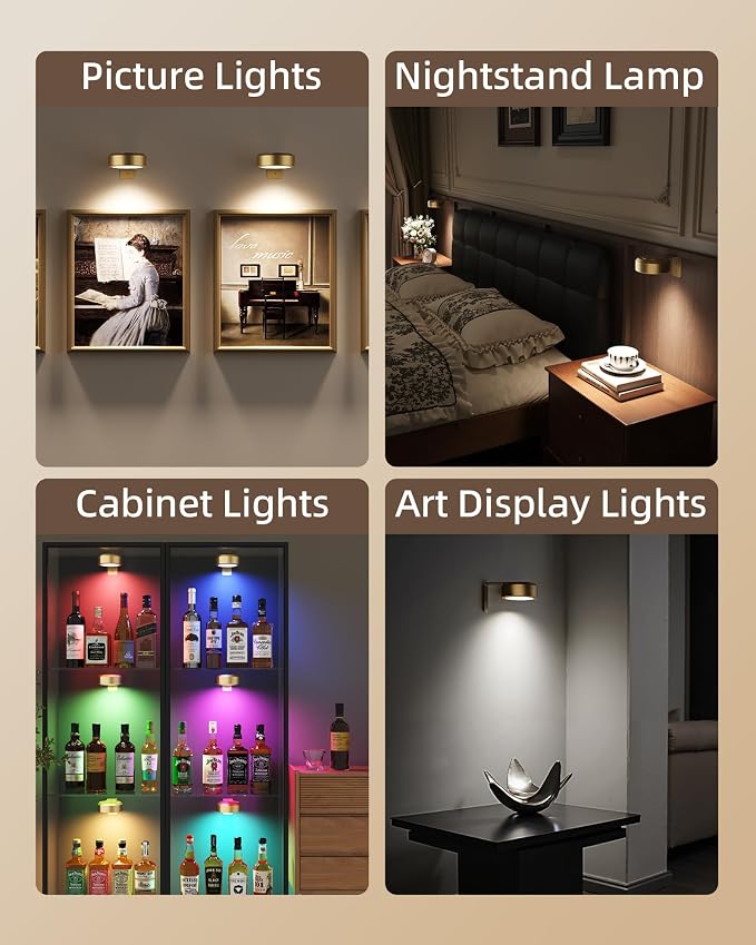EZVALO Picture Lights for Wall, 2000mAh Rechargeable Battery Magnetic Poster - Image 3
