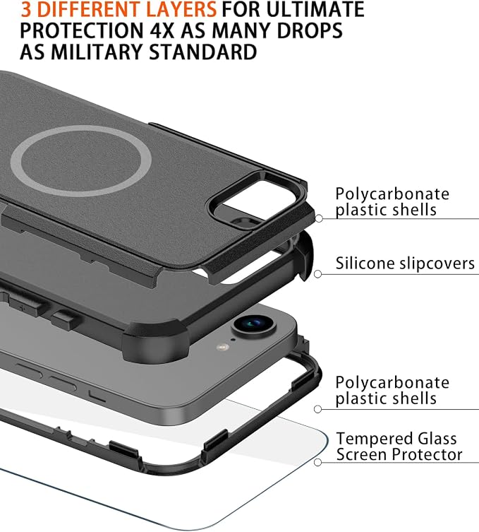 for iPhone 16e Case Heavy Duty Protection Phone Case Cover - Image 3