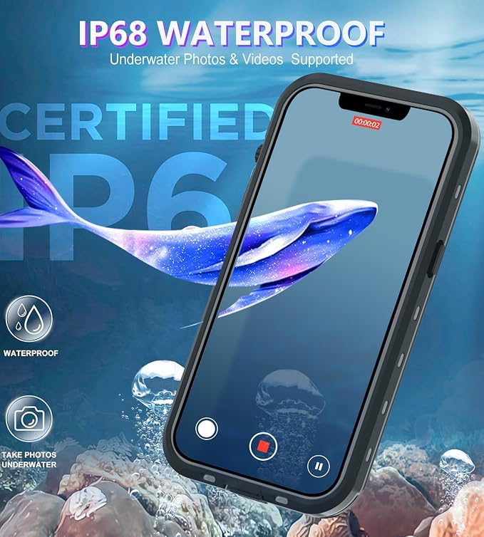 Design for iPhone 13 Case Waterproof, Full Body Underwater Dustproof Shockproof - Image 5