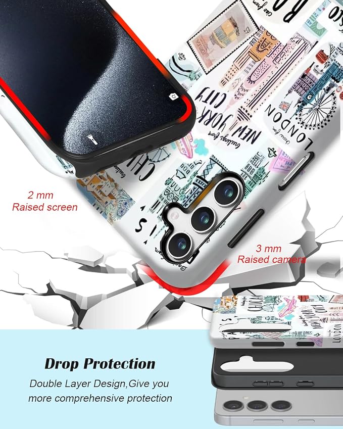Compatible for Samsung Galaxy S24 FE 5G Case, Dual Layer Heavy Duty 2 in 1 - Image 3