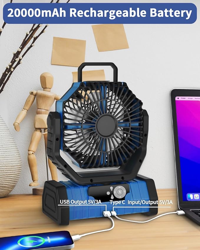 ADUST Camping Fan Battery Operated Powered Fan - Image 7