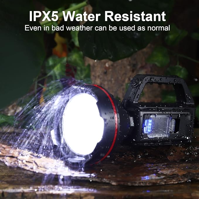 Rechargeable Spotlight Flashlight, High Lumens Handheld Spotlight, LED - Image 6