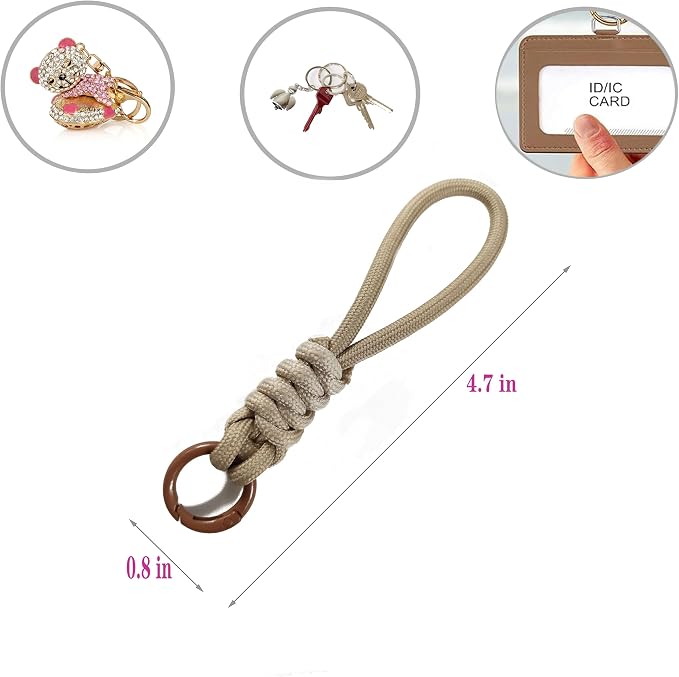 Colorful Braided Paracord Keychain, 12cm Length, Decorative Woven Rope Strap - Image 2