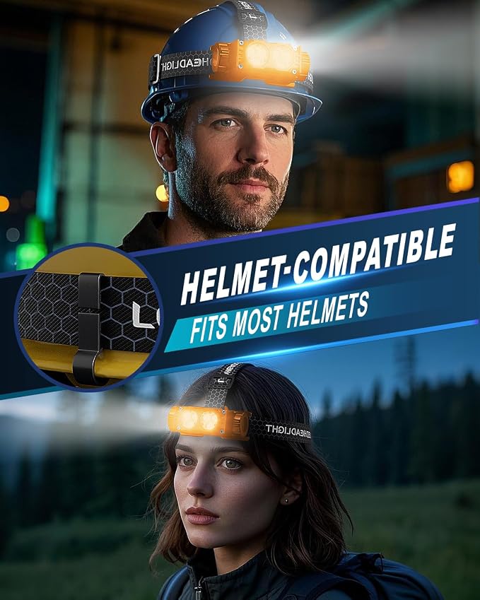 Headlamp Rechargeable 2PCS, 4500L Super Bright Light Bright LED Rechargeable - Image 8