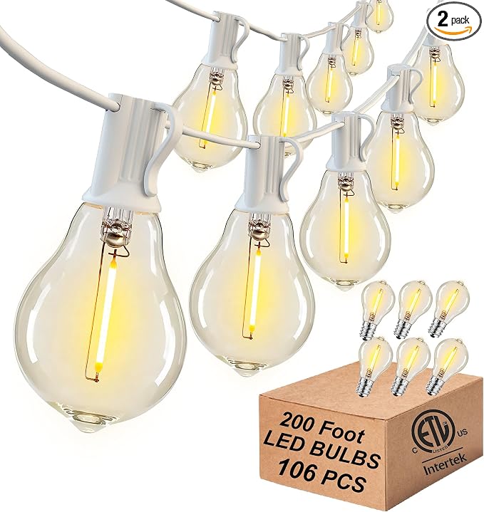 DAMAING Outdoor String Lights 200FT Waterproof Patio Lights by Lifeisgood