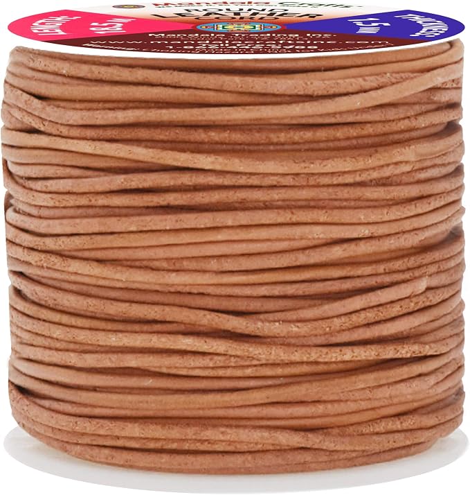 Mandala Crafts Round Genuine Rust Leather Cord - Image 2