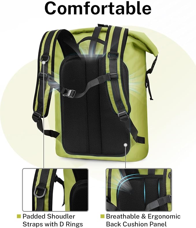 Gonex Ultralight Waterproof TPU Backpack, 35L Roll Top Dry Bag - Image 4