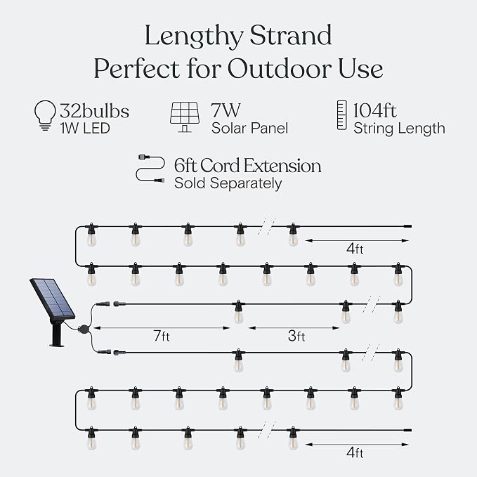 Brightech 104 FT Ambience Pro Solar Powered Outdoor LED String Lights - Image 6