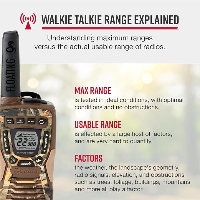 Cobra ACXT1035R FLT CAMO Waterproof Walkie Talkies - Image 2