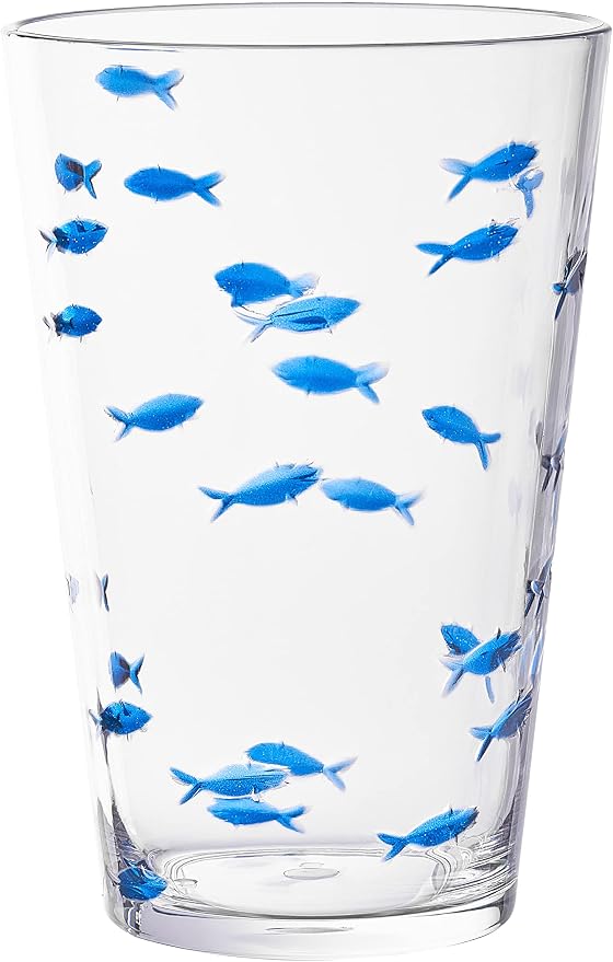 KLIFA- CHARLESTON- 19 oz, Acrylic Fishing Highball, School of Fish Drinking by KLIFAHome