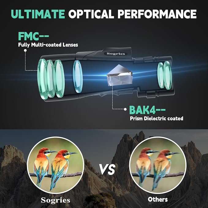 6-16x40 HD Zoom Binoculars for Adults, High Powered, Large View, BAK4 Prism - Image 2