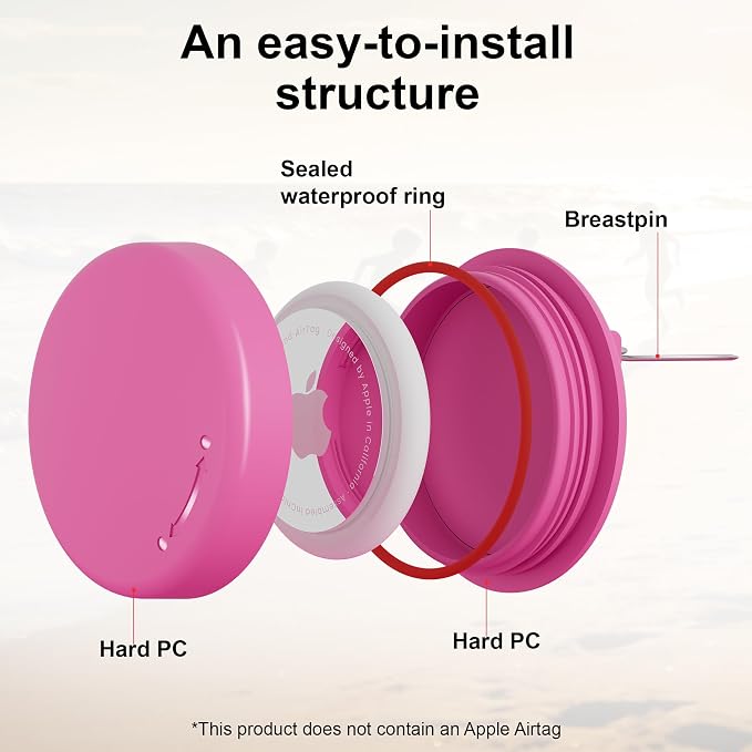 AirTag Holder with Invisible Brooch Pin - Image 2