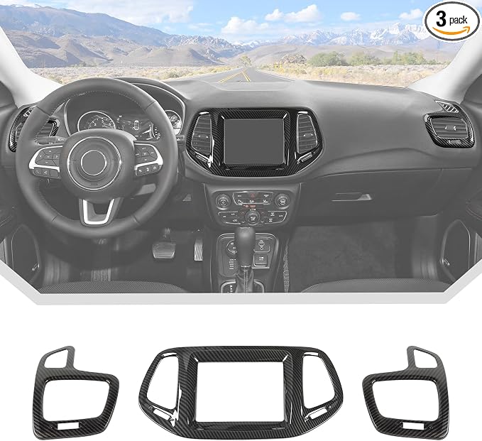 JeCar 3pcs Carbon Fiber Dash Vent Cover Trim Kit by JeCar