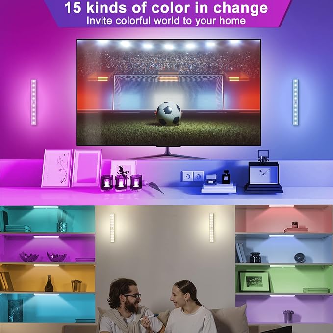 Remote Control RGB Lights Under Cabinet Lighting Rechargeable, 48-LED Wireless - Image 7
