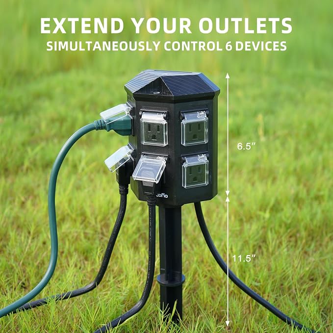 TiFFCOFiO Outdoor Power Strip Timer, Dusk to Dawn Light Sensor Countdown - Image 3