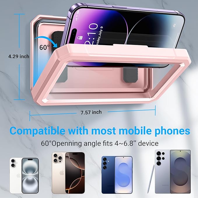 Coolpow Shower Phone Holder Waterproof【480°Rotatable】Retractable Adjustable - Image 7