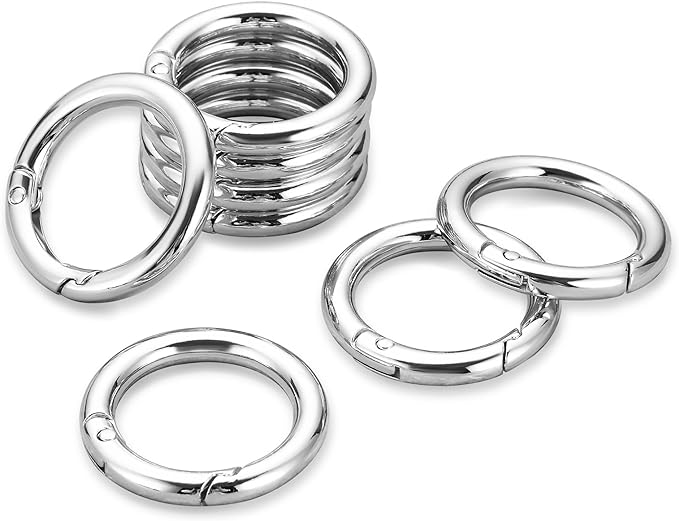 Gkeygo Key Ring Clip, 4/5 Inch Keychain Rings, 8 Pack Round Carabiner Clip by Gkeygo
