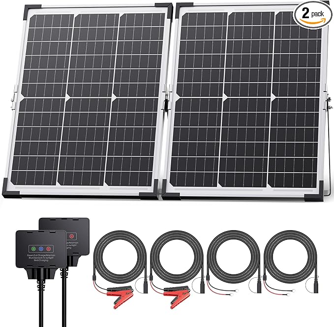 40W 12V Solar Trickle Charger, Waterproof Battery Maintainer by Callsun