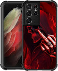 for Samsung Galaxy S21 Ultra Case, Gestures Funny Skull Pattern Graphic Design by FKBRCL4U